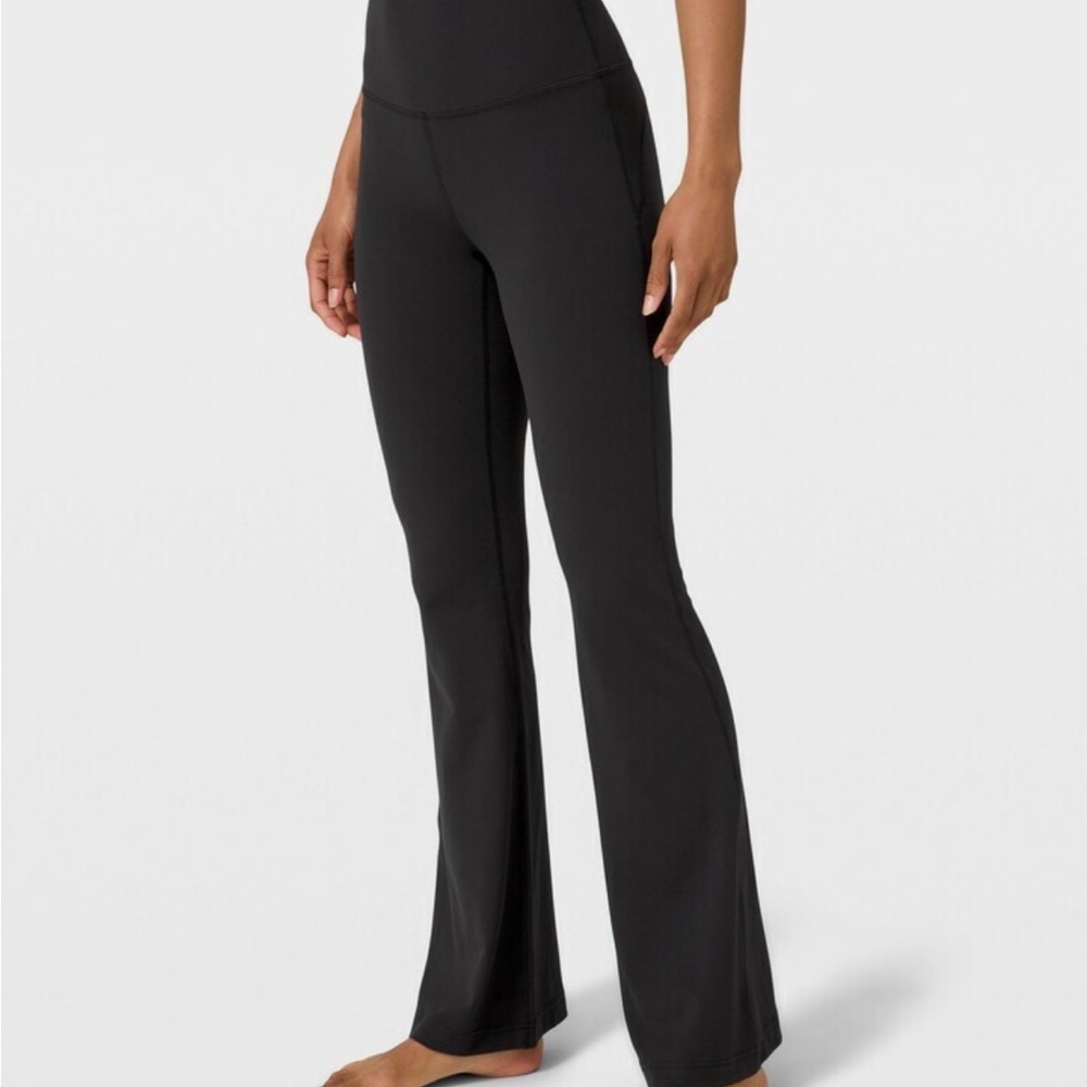 LULULEMON Groove Pant Flare High Rise Size 4 Black Nulu 33”